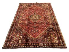 Persian Qashqai red ground rug