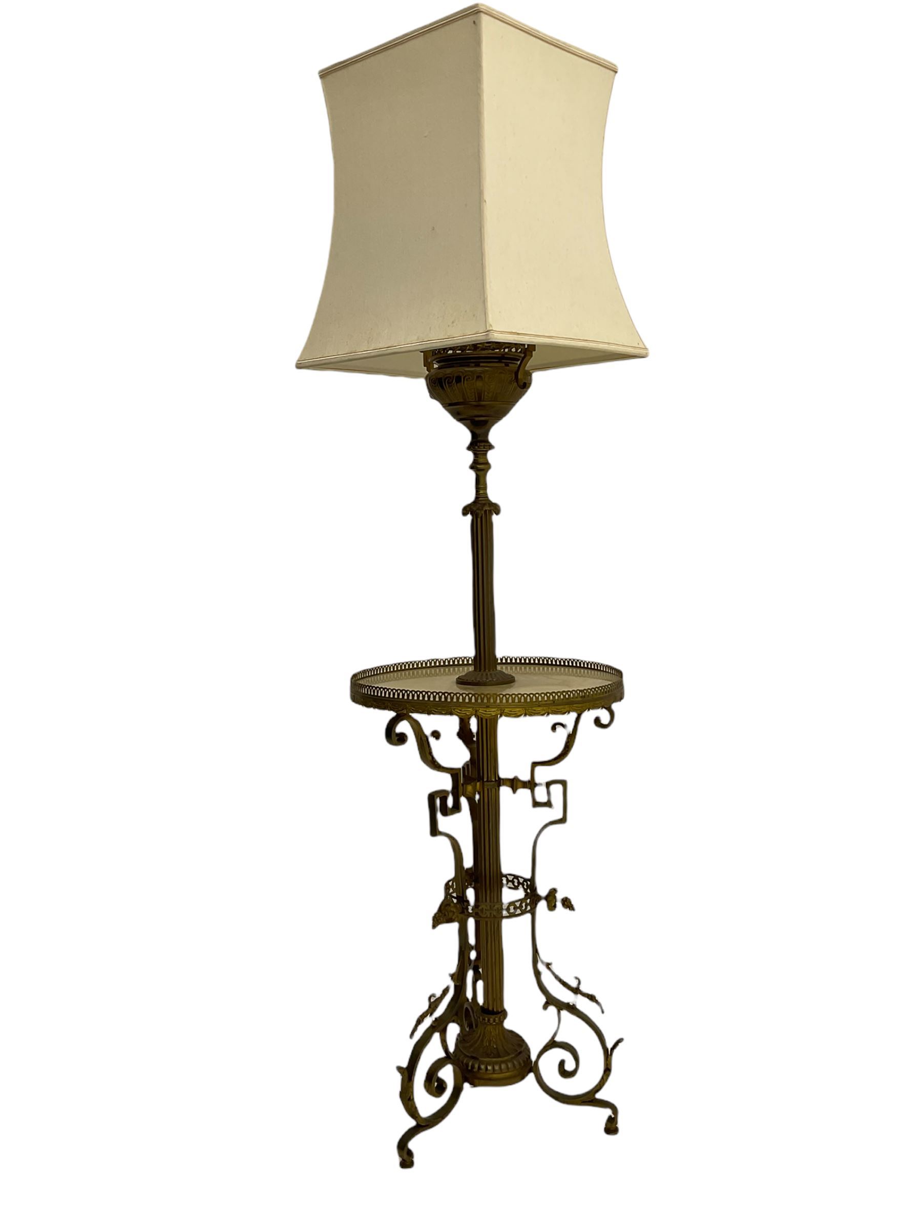 Mid 20th century gilt metal and onyx standard lamp