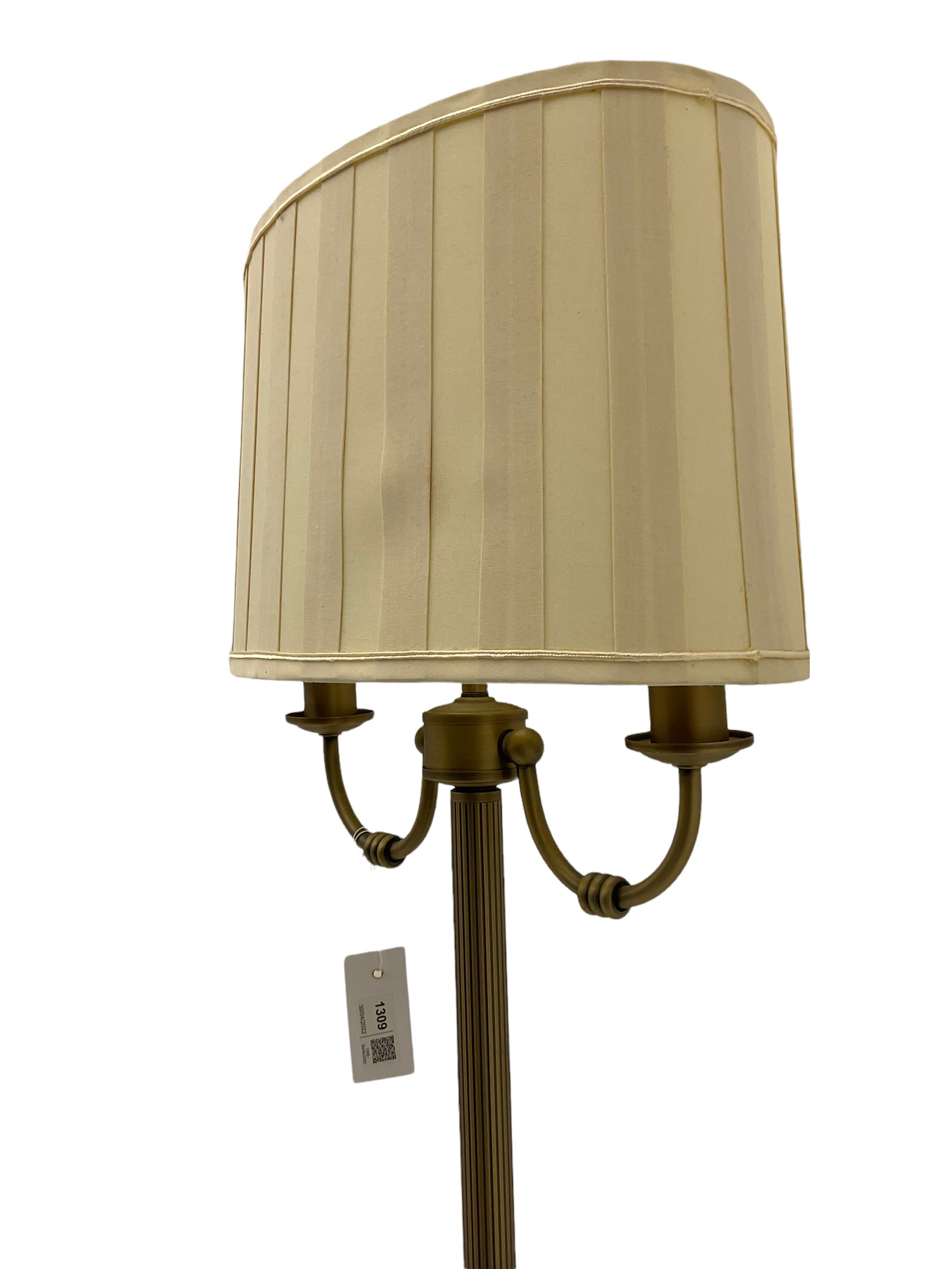 Twin branch standard lamp with shade - Image 4 of 5