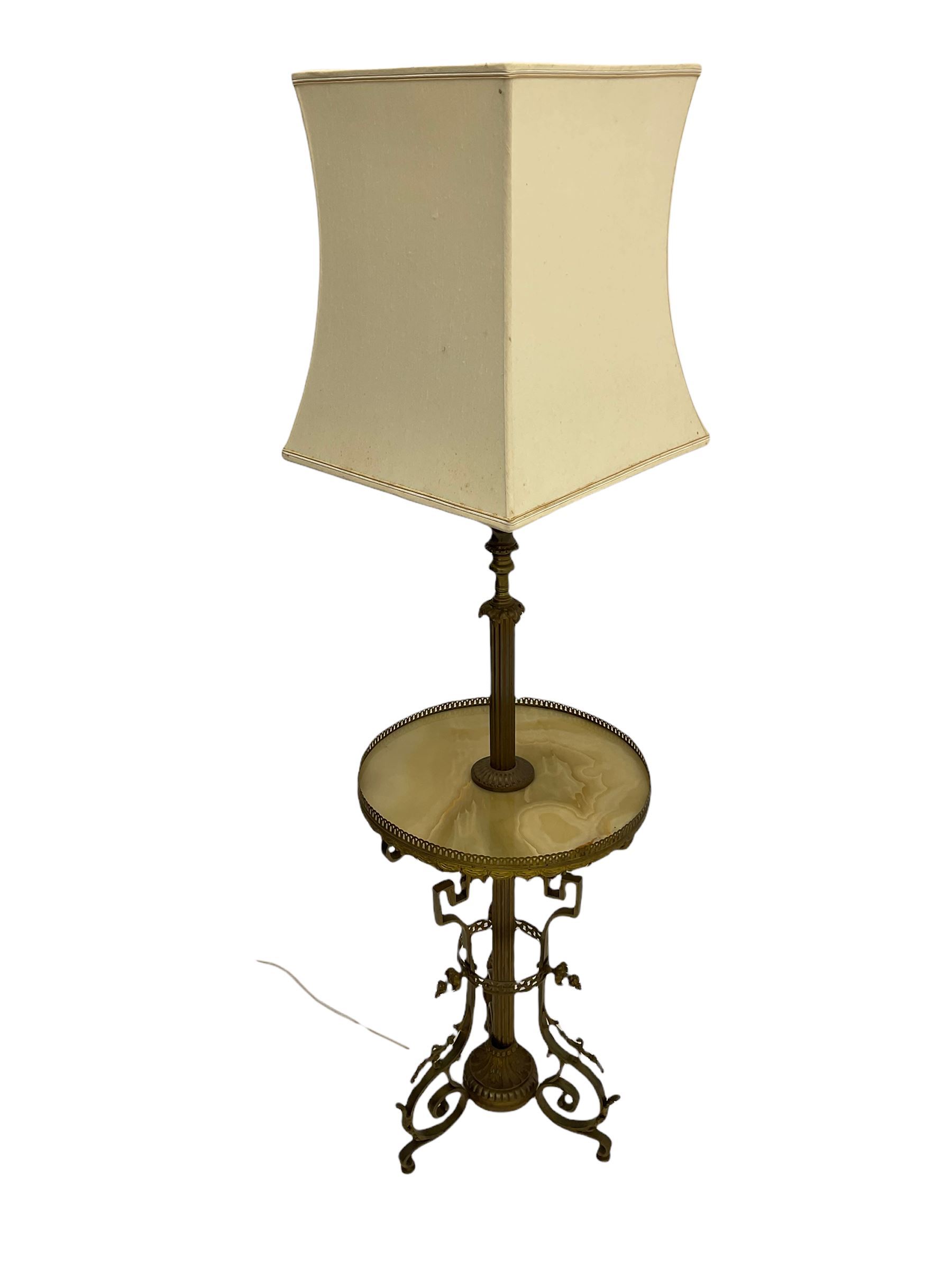 Mid 20th century gilt metal and onyx standard lamp - Image 4 of 6