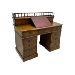 20th century oak twin pedestal clerks' desk