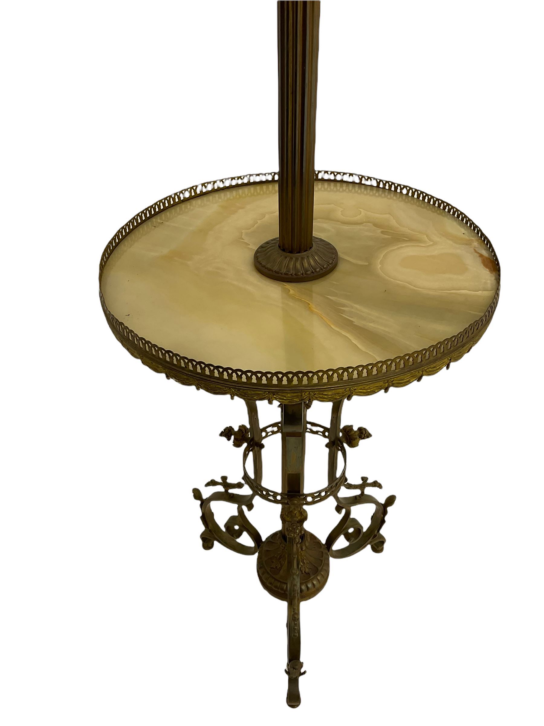 Mid 20th century gilt metal and onyx standard lamp - Image 3 of 6