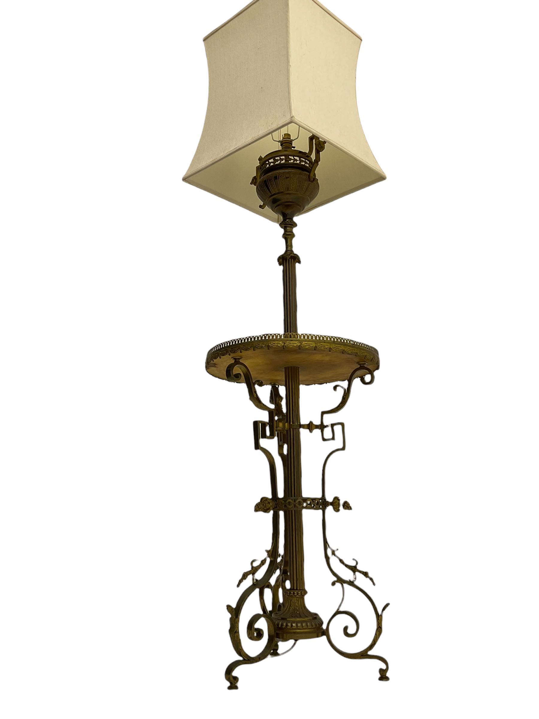 Mid 20th century gilt metal and onyx standard lamp - Image 6 of 6