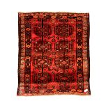 Persian Lori hand knotted red ground rug