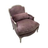 Louis XVI style bergere enclosed armchair