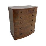 Victorian mahogany bow front chest