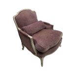Louis XVI style bergere enclosed armchair