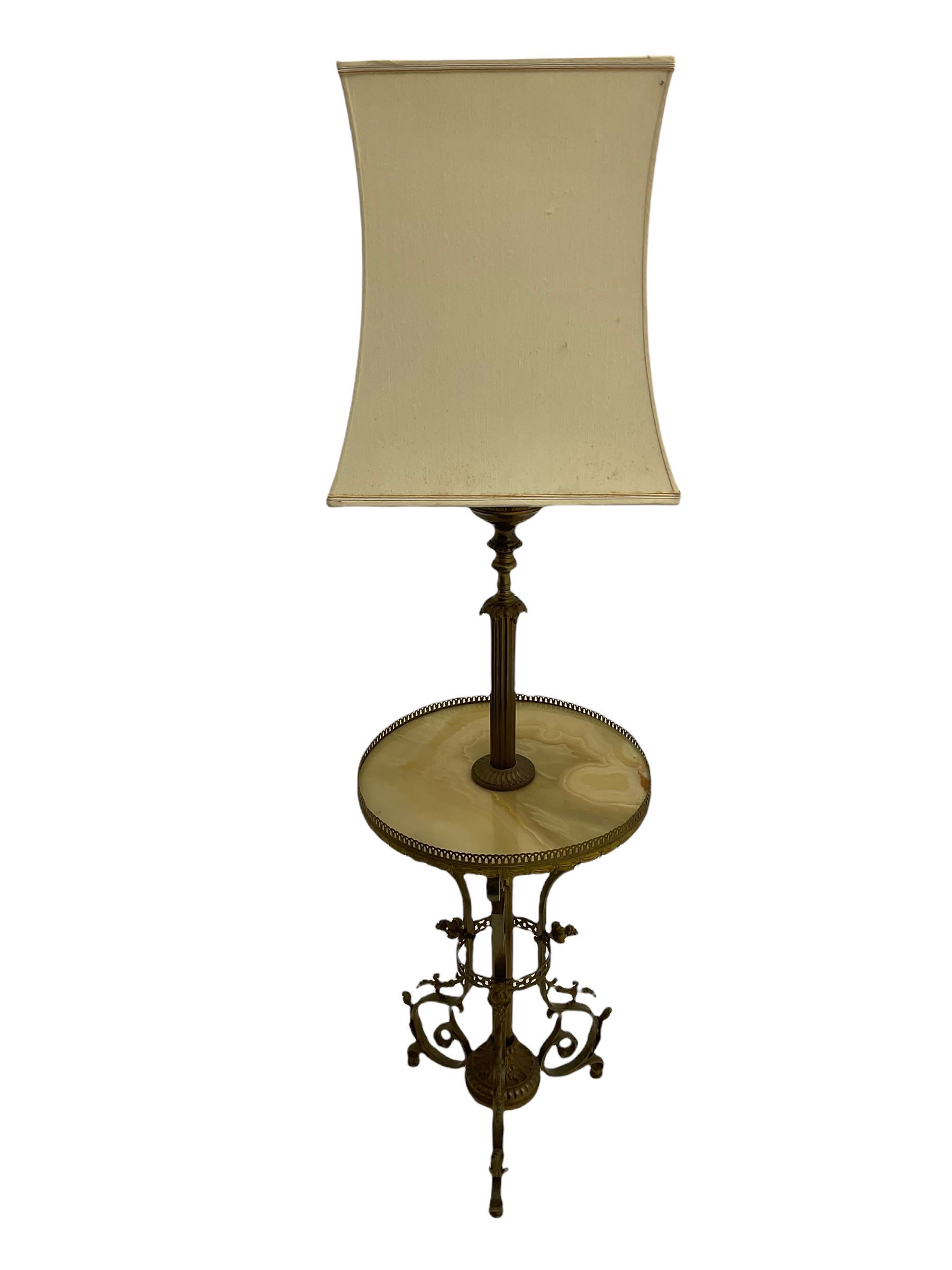 Mid 20th century gilt metal and onyx standard lamp - Image 5 of 6