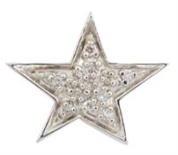 9ct white gold pave set diamond star pendant