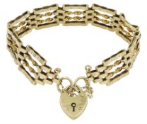 9ct gold four bar gate bracelet