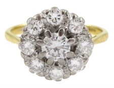 18ct gold found brilliant cut diamond cluster ring