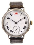 Zenith early 20th century silver manual wind wristwatch