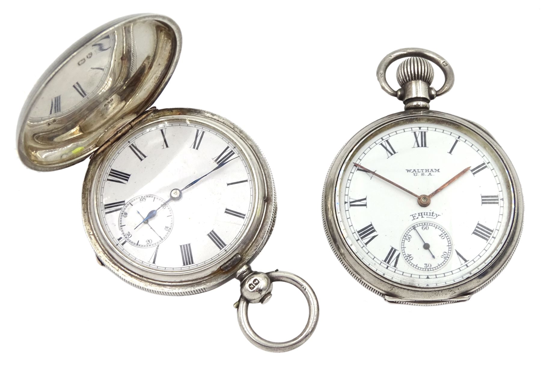 Victorian silver full hunter key wound lever pocket watch