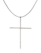 18ct white gold diamond cross pendant