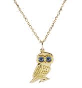 14ct gold owl pendant