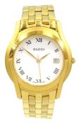 Gucci gentleman's gold-plated and stainless steel wristwatch