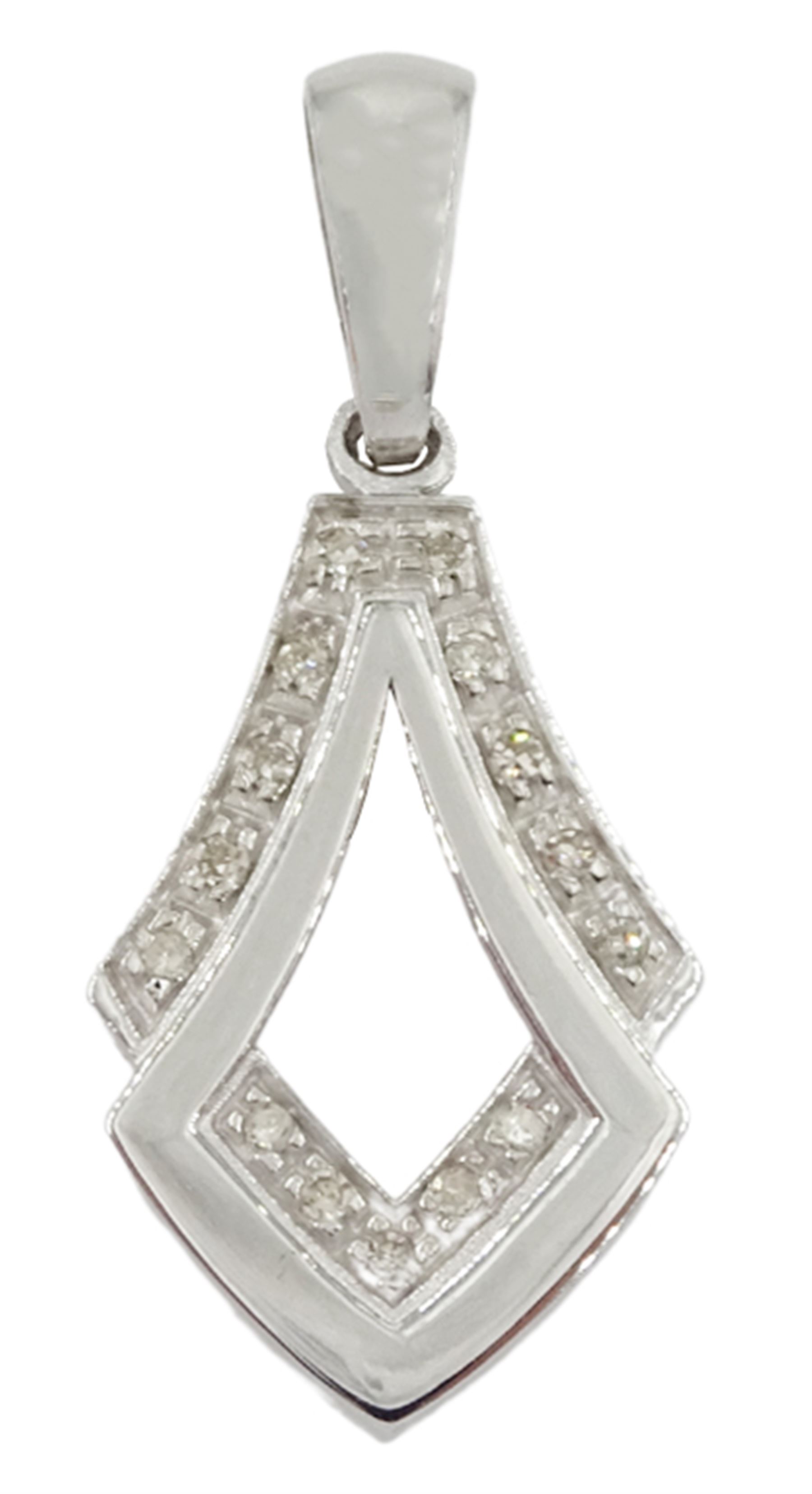 9ct white gold diamond openwork pendant