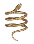 18ct gold textured snake ring