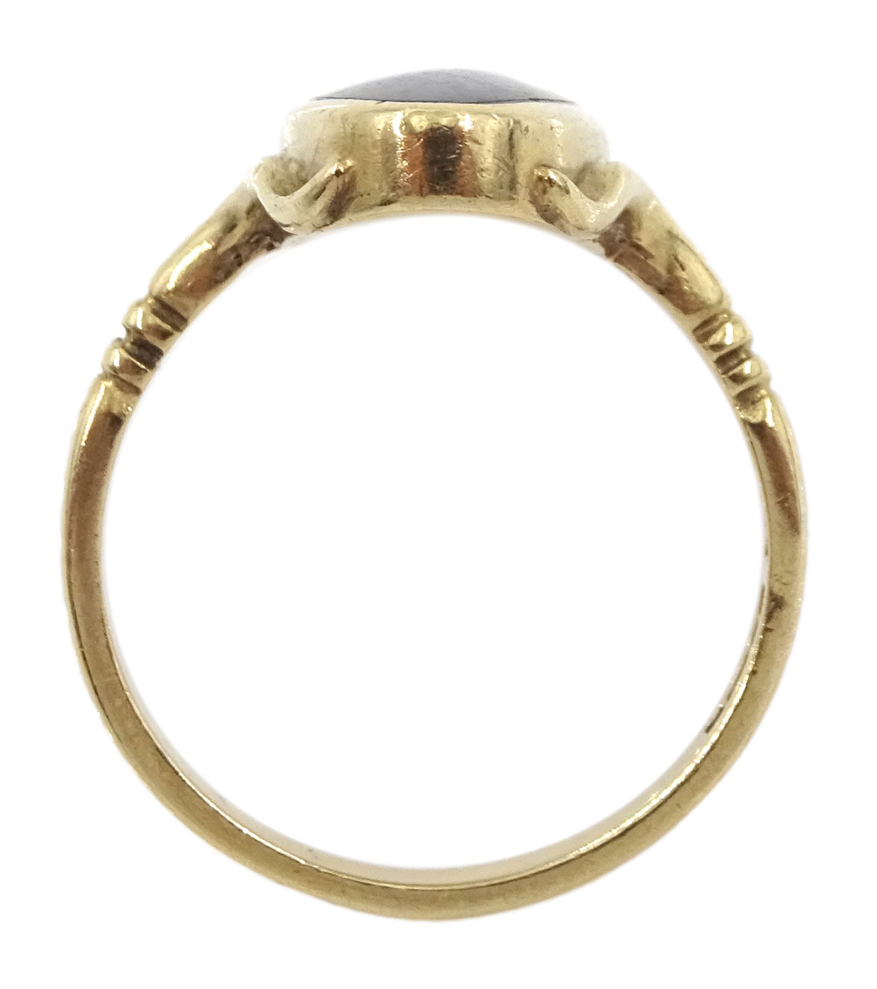 9ct gold single stone oval black onyx ring - Image 4 of 4