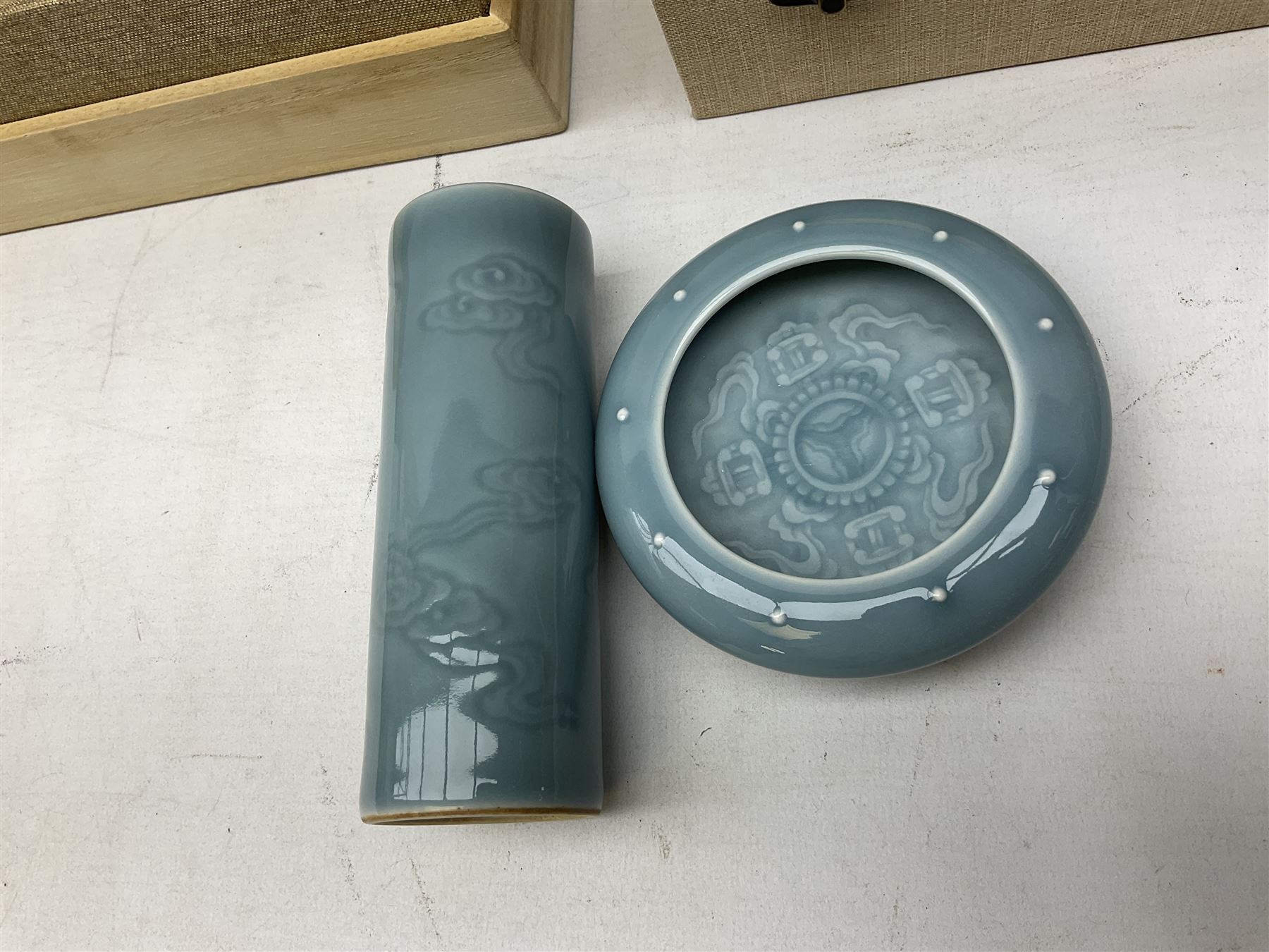 Two Chinese Celadon glazed bowls - Image 2 of 10