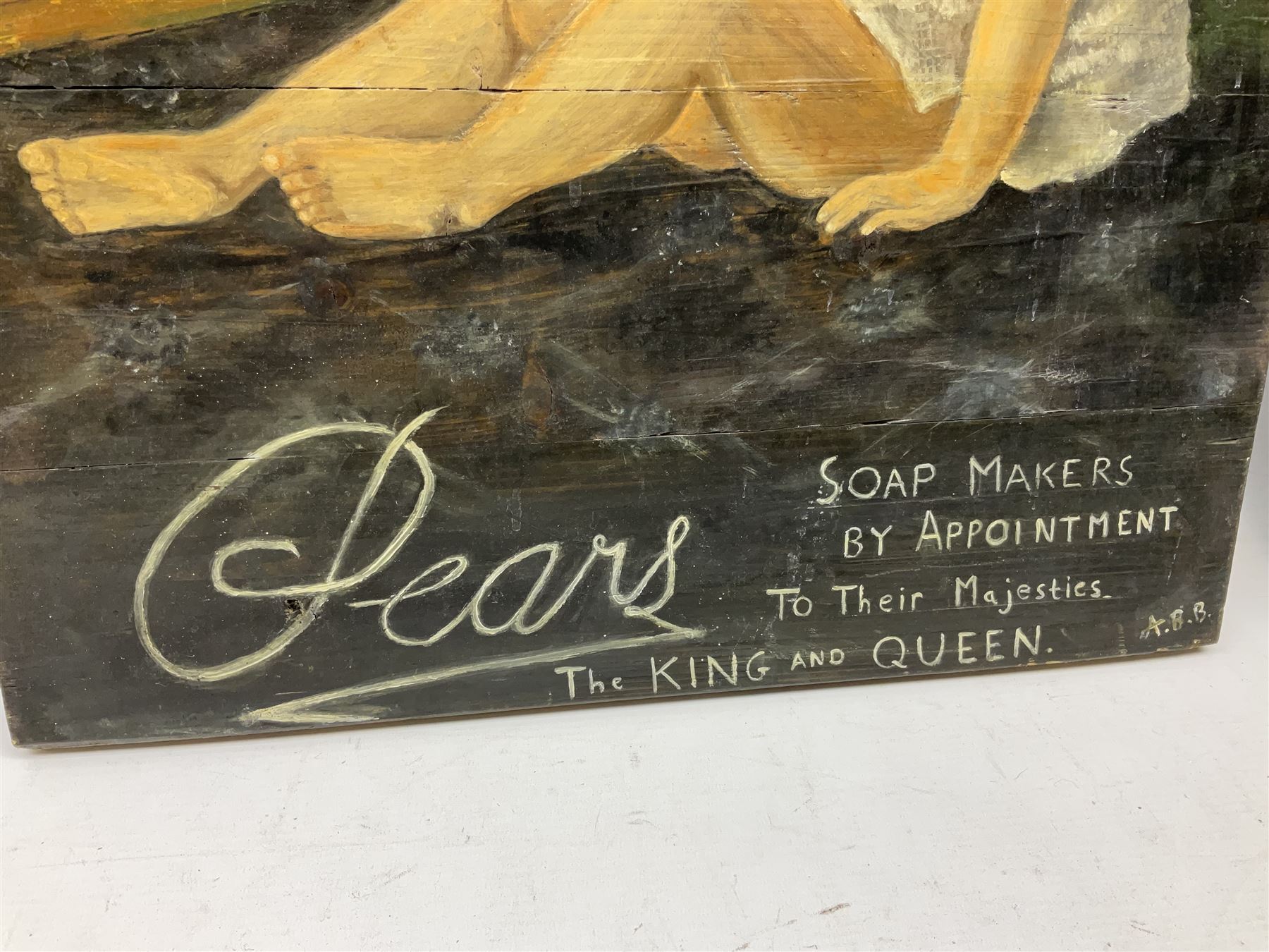 Pair of hand painted wood Pears soap shop advertising signs - Image 3 of 5