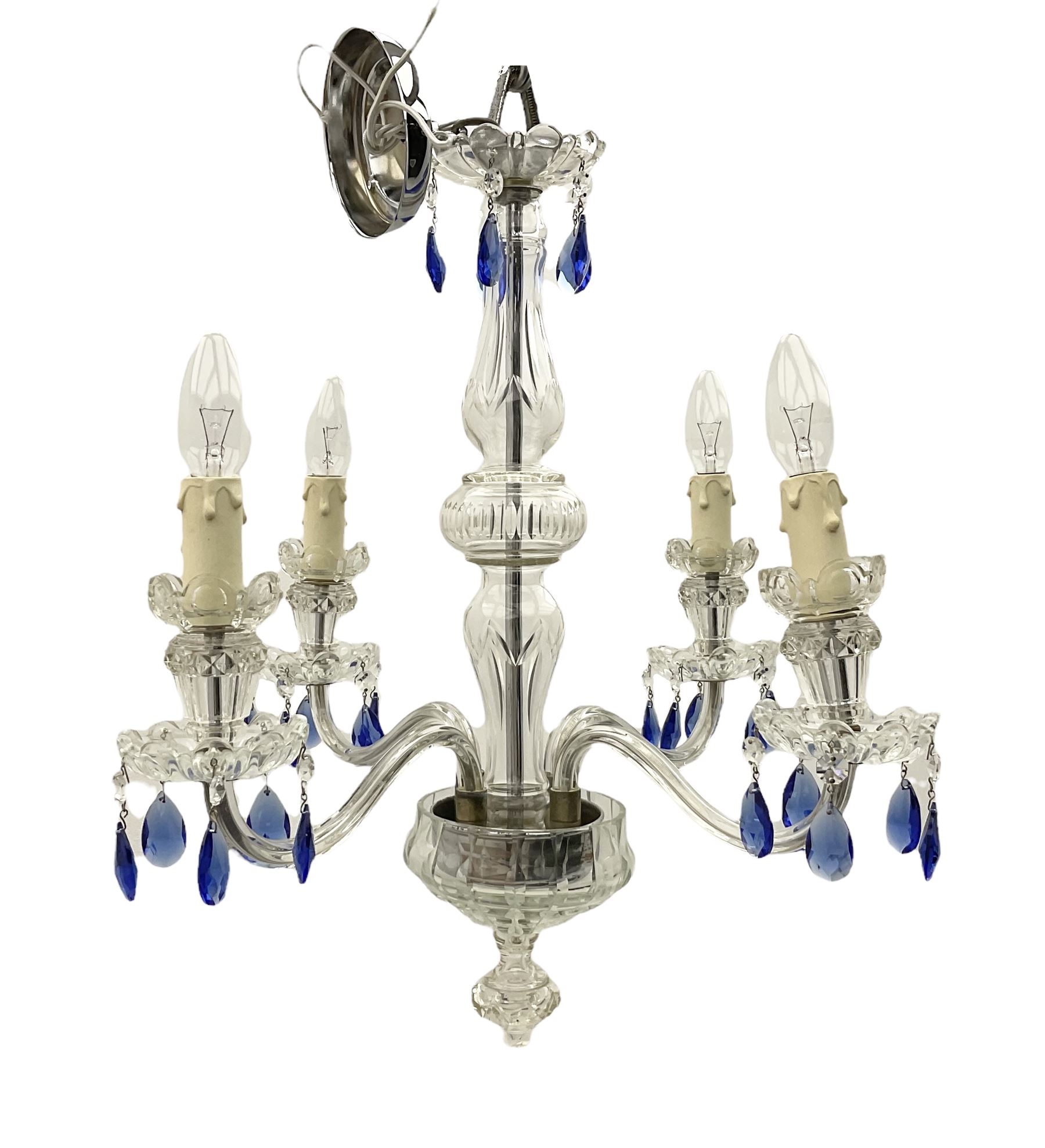 Glass four light chandelier