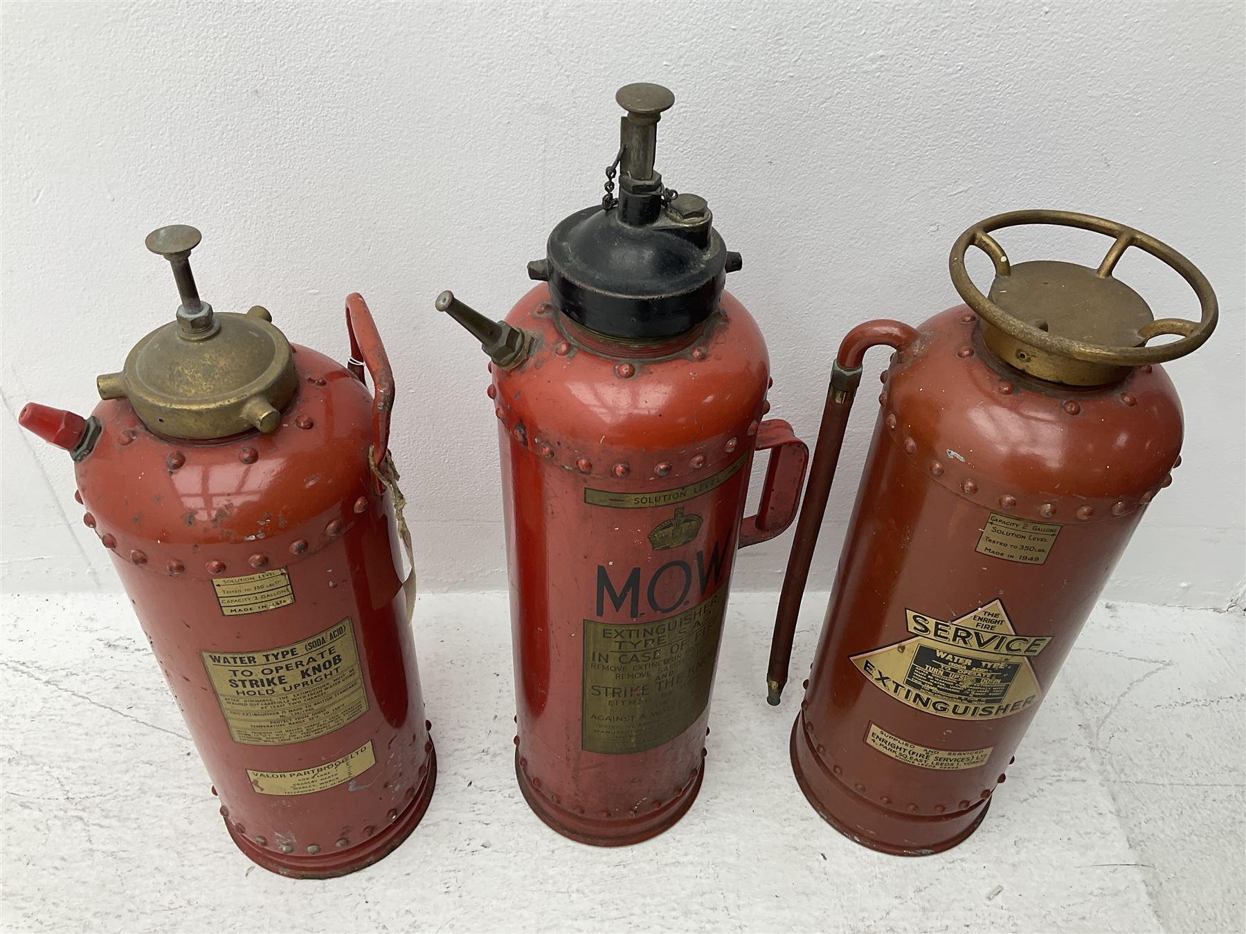 Three fire extinguishers to include an Enright Fire Services extinguisher dated 1949 - Image 2 of 2