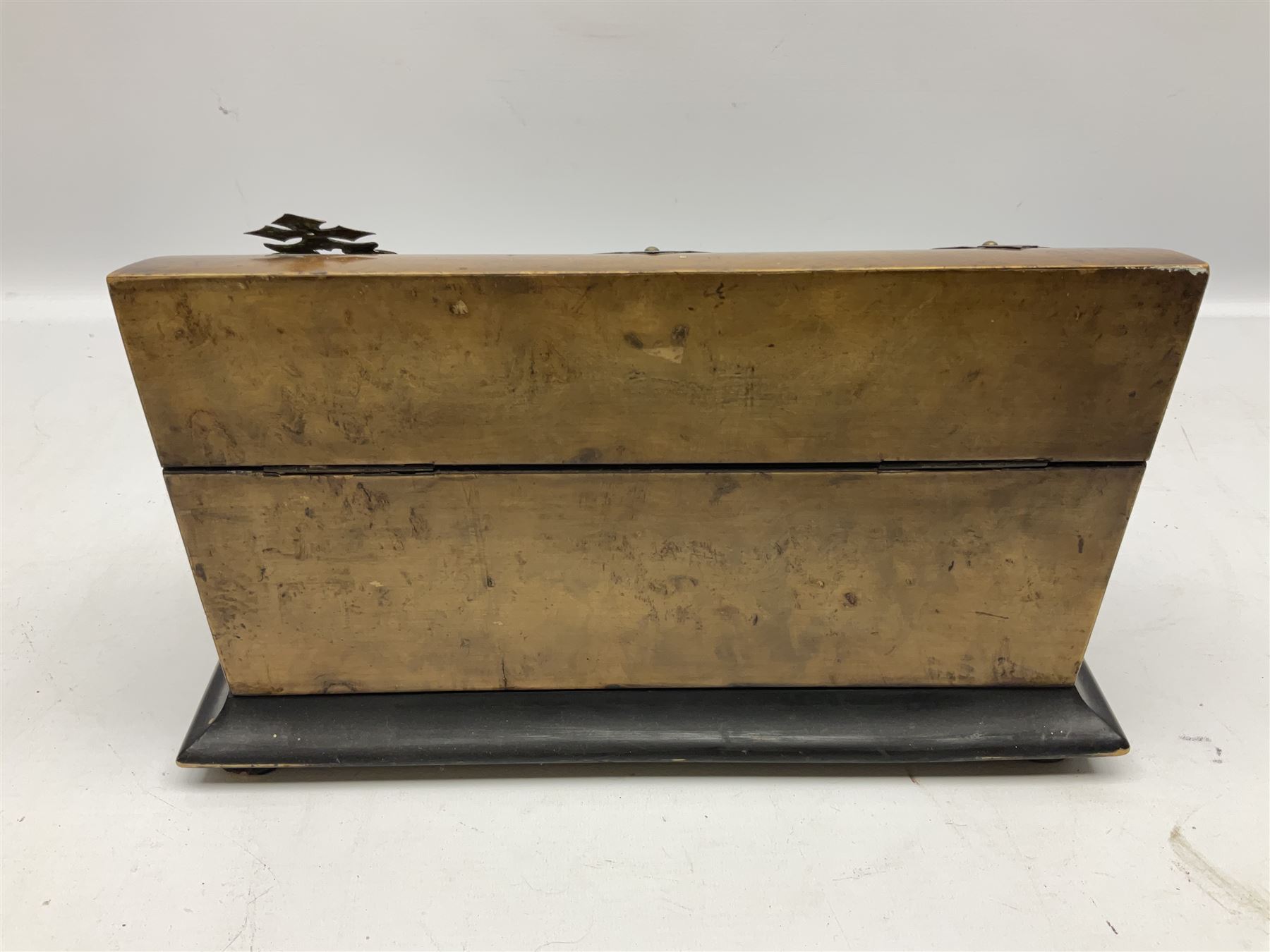 Victorian burr walnut and ebonised correspondence box - Image 6 of 7