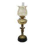 Late 19th/early 20th century brass oil lamp