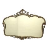 Ornate gilt brass wall mirror