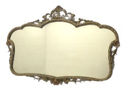 Ornate gilt brass wall mirror