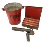 Antifyre Pistole fire extinguisher grenade launcher together with four cartridges (one lacking conte