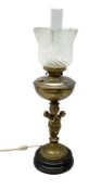Late 19th/early 20th century brass oil lamp