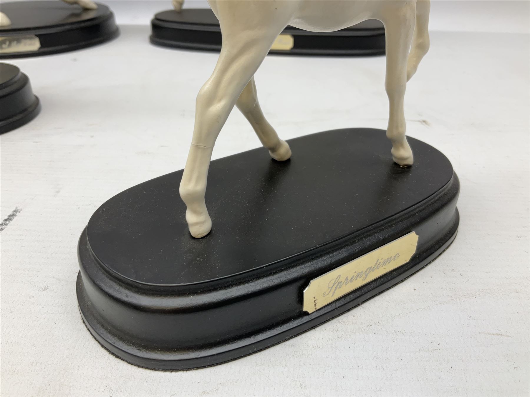 Six Royal Doulton horse figures in a matt finish on plinths - Image 4 of 9