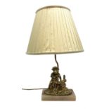 Gilt metal and onyx mounted table lamp