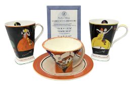 Two limited edition Bradford Exhange Clarice Cliff Age of Jazz beakers