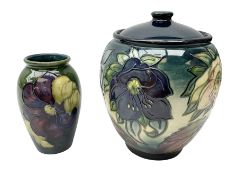 Moorcroft Hellebore pattern jar and cover