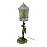 20th century cold painted bronze lamp