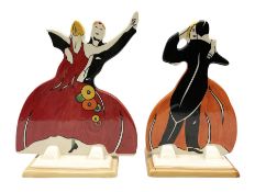 Wedgwood Bizarre Clarice Cliff Age of Jazz Dancers shape 432 and 433