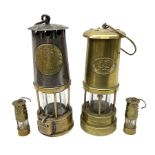 Two brass miners lamps to include an Eccles Manchester Type 6 example