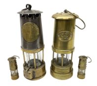 Two brass miners lamps to include an Eccles Manchester Type 6 example