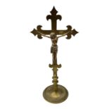 Brass crucifix depicting Christ on the cross