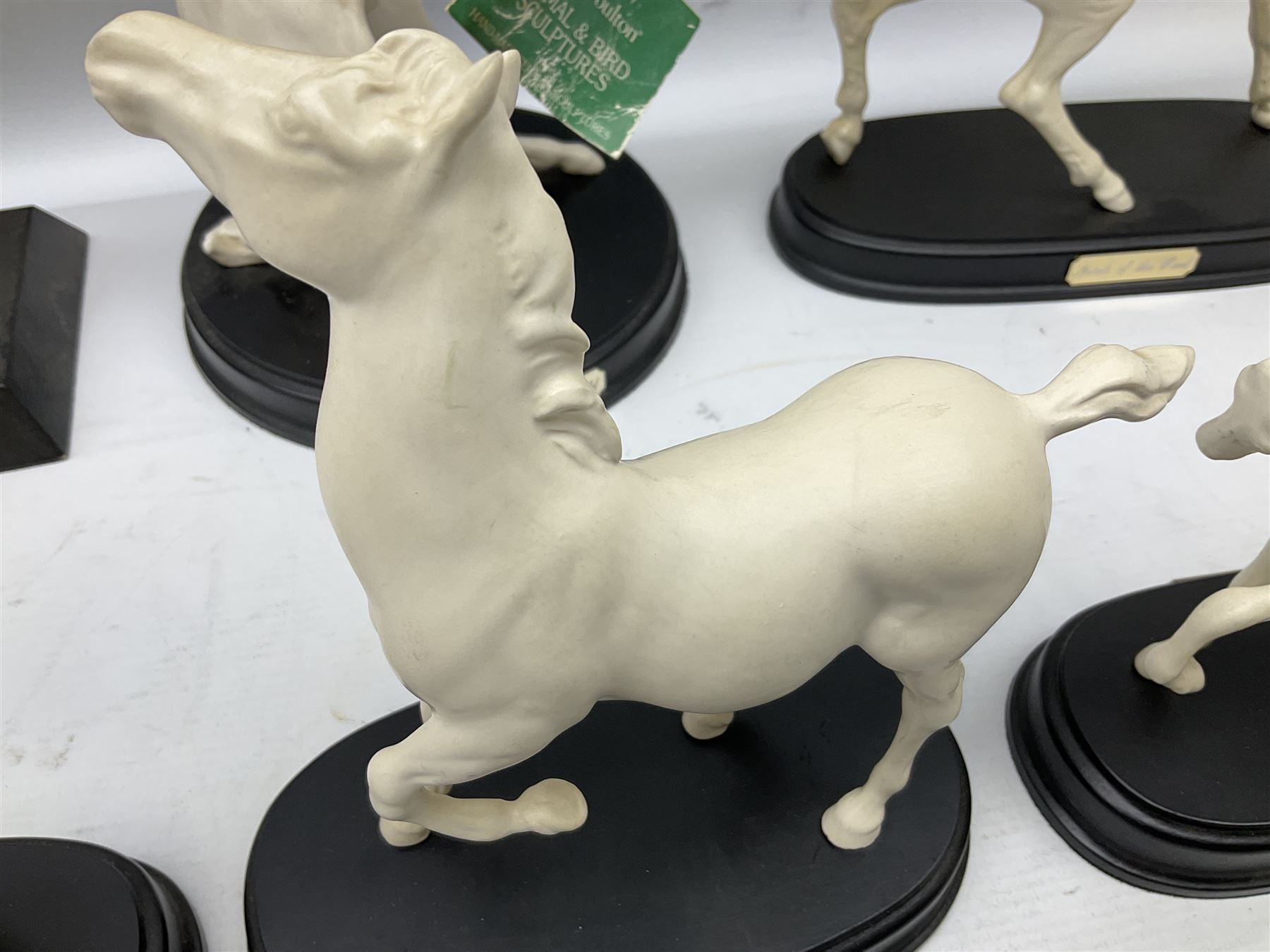 Six Royal Doulton horse figures in a matt finish on plinths - Image 2 of 9