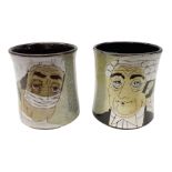 1960s Chelsea Pottery mug decorated with barrister by Joyce Morgan