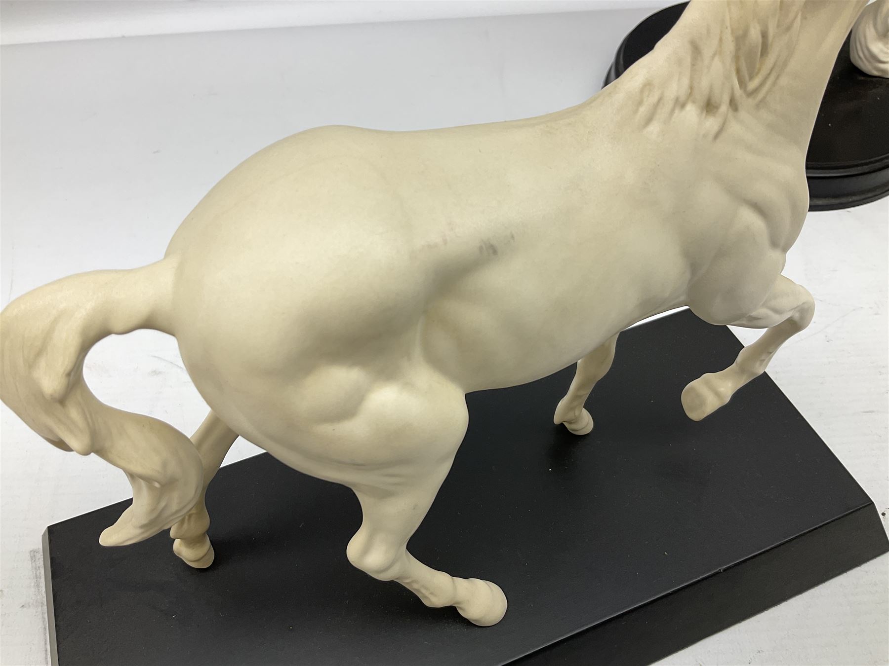 Six Royal Doulton horse figures in a matt finish on plinths - Image 7 of 9