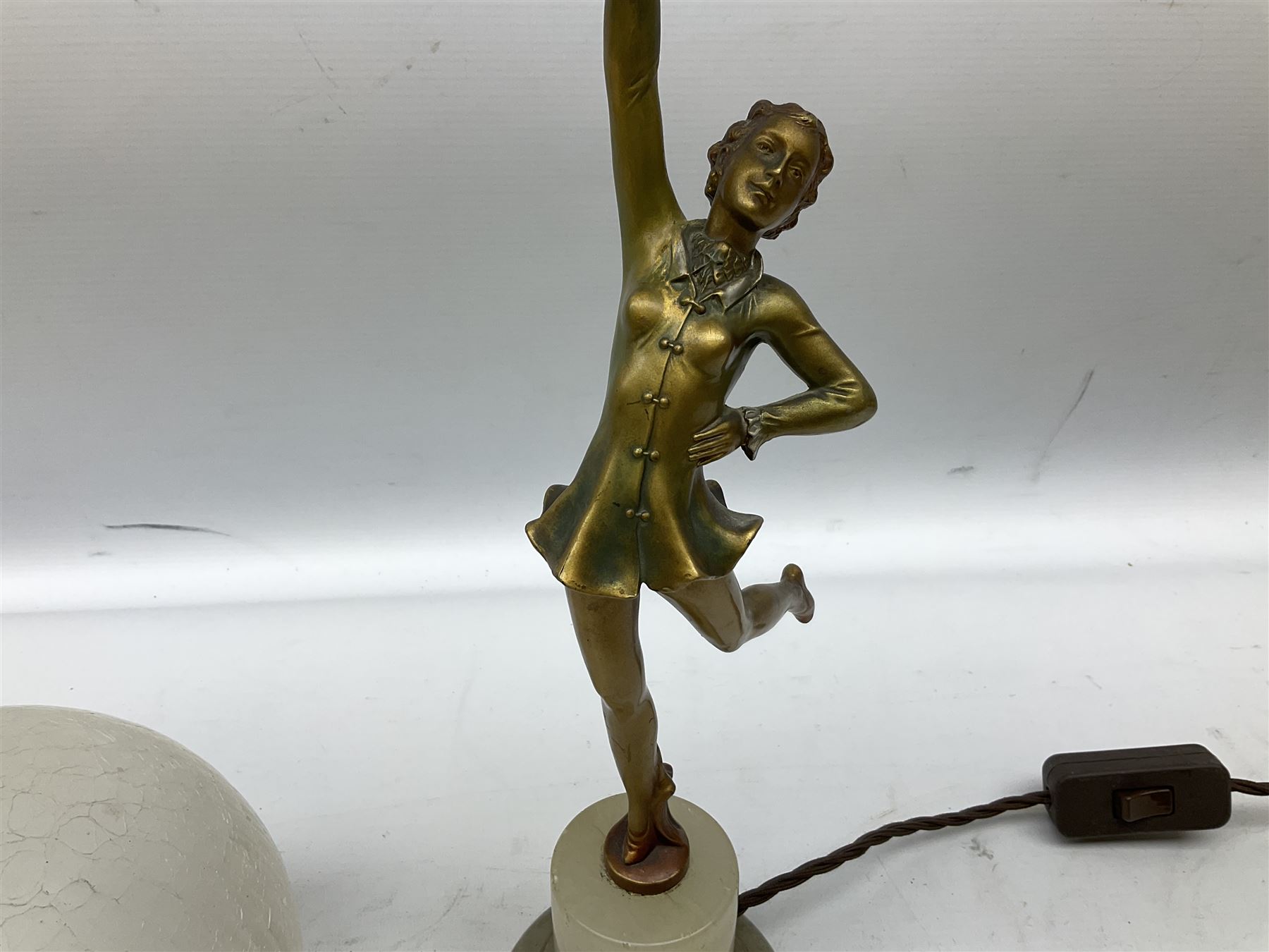 Art Deco spelter table lamp - Image 3 of 7