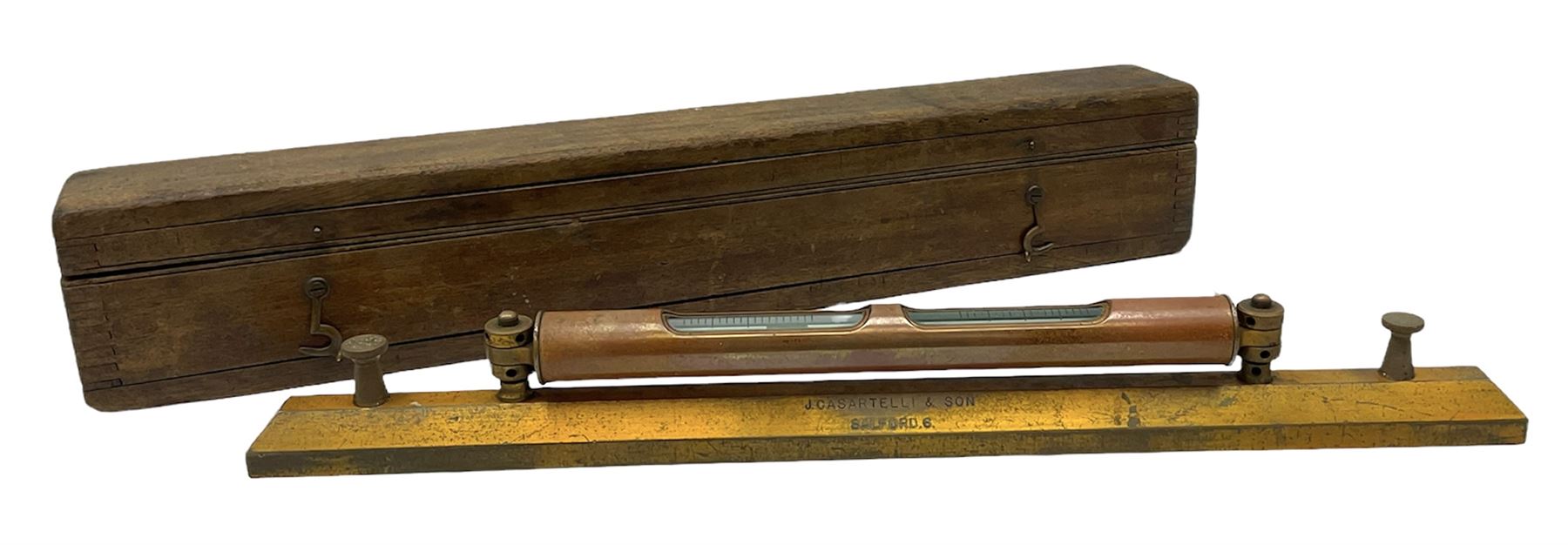 Engineers heavy brass spirit level by J Casartelli & Son