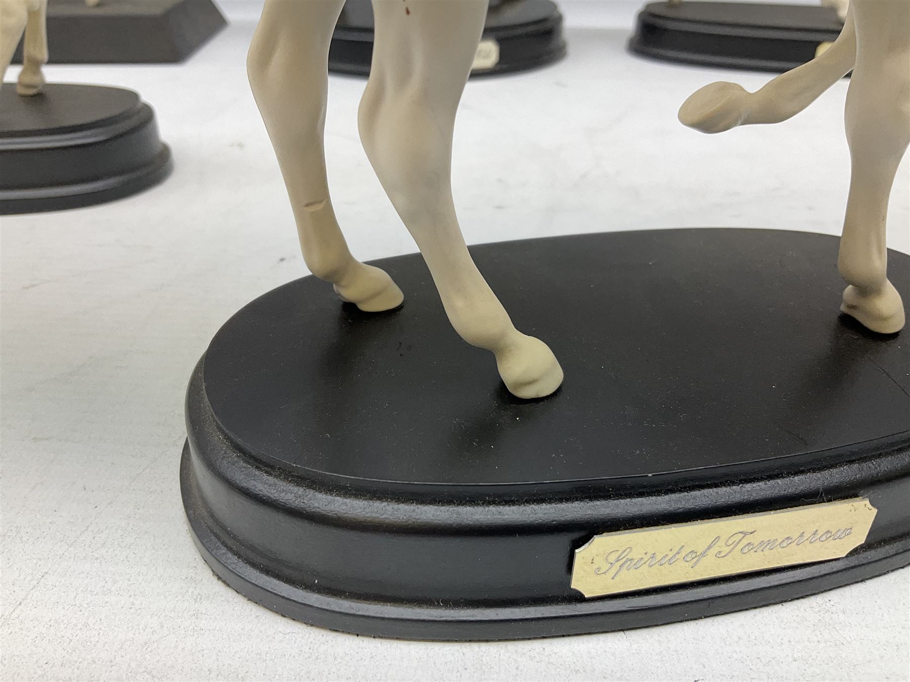 Six Royal Doulton horse figures in a matt finish on plinths - Image 5 of 9