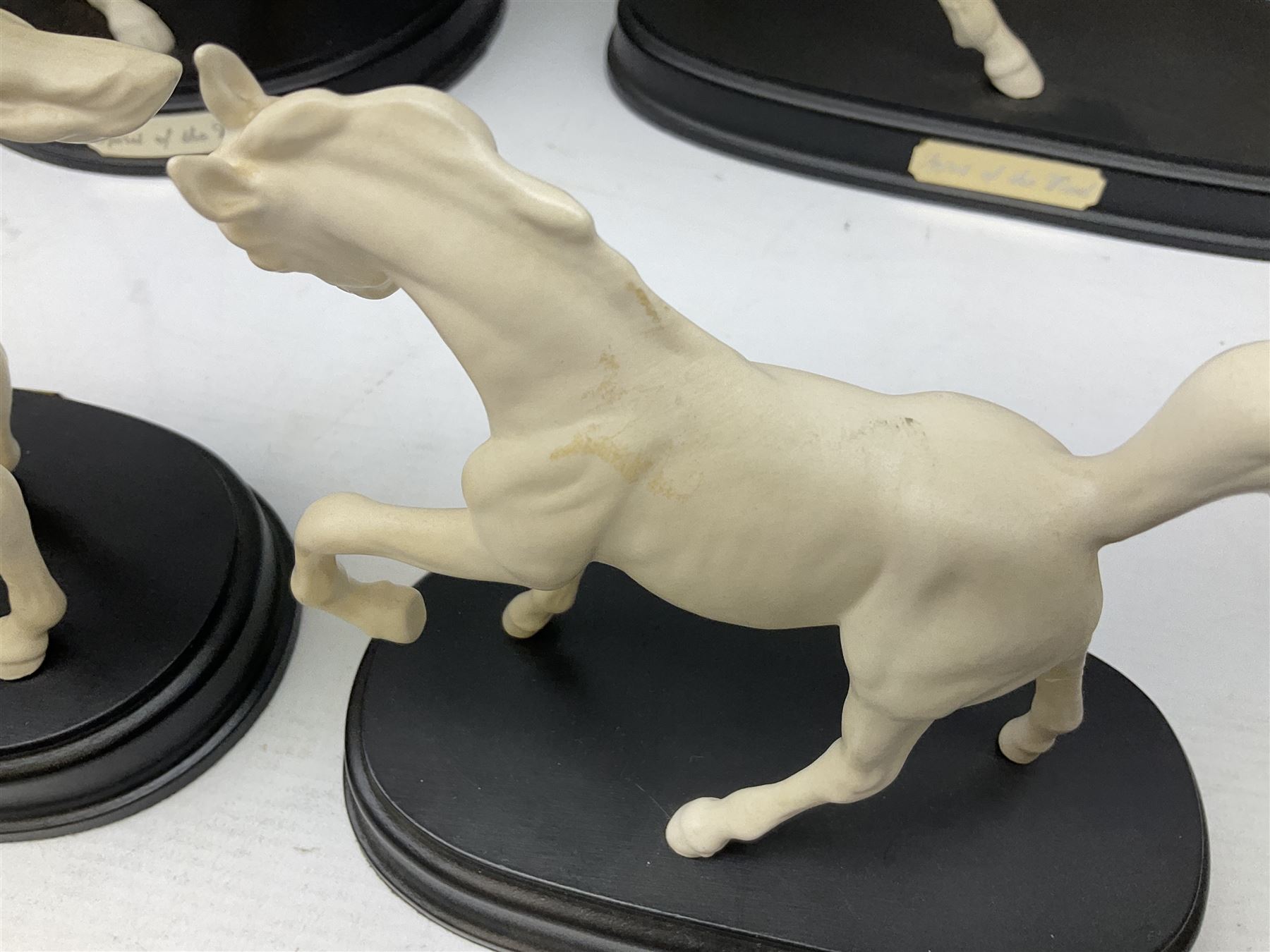 Six Royal Doulton horse figures in a matt finish on plinths - Image 3 of 9
