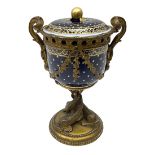 French Sevres ormolu mounted vase and cover